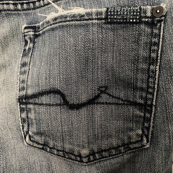 7 for all Mankind Skinny Distressed Jeans, Sz 24x28.5 - Picture 5 of 6